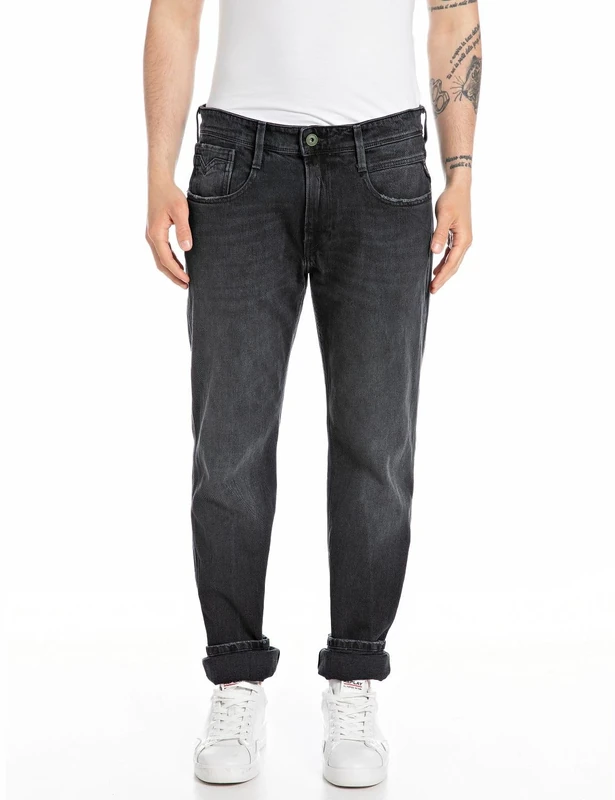 Replay men's jeans made of comfort denim, black (Black Delavè 099), 27W / 32L