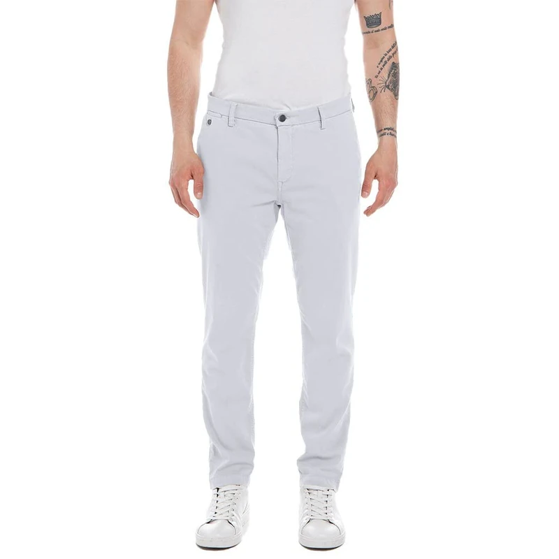 Replay men's chinos X-Lite Plus with stretch, blue (Light Blue 010), 32W / 30L