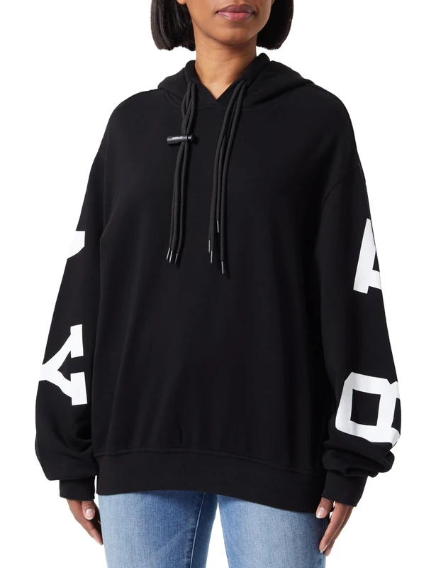 REPLAY Adult W3632D.000.21842 Hooded Sweatshirt, Black 098, XS