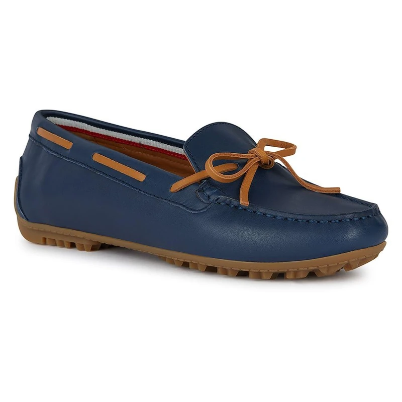 Geox Women's D Kosmopolis + GripMoccasin, Navy Camel, 3.5 UK