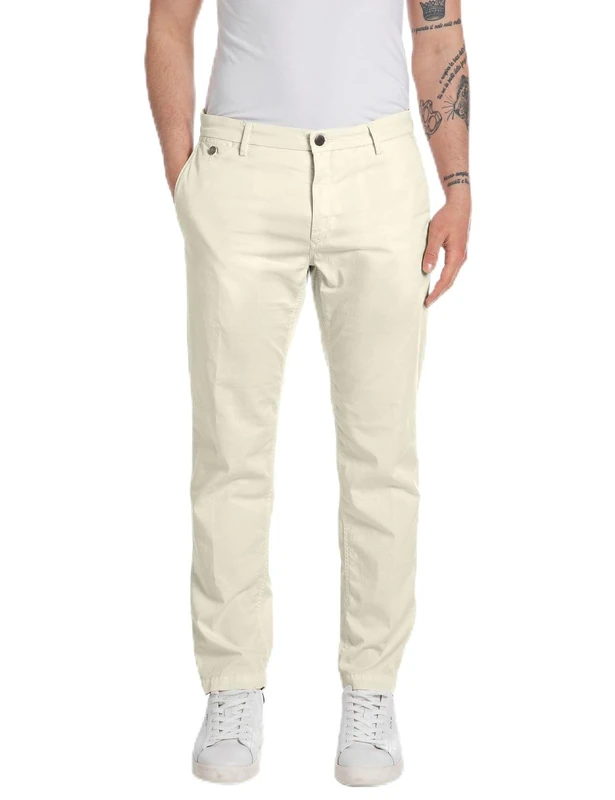 Replay men's chinos X-Lite Plus with stretch, yellow (Tuscany Yellow 645), 34W / 30L