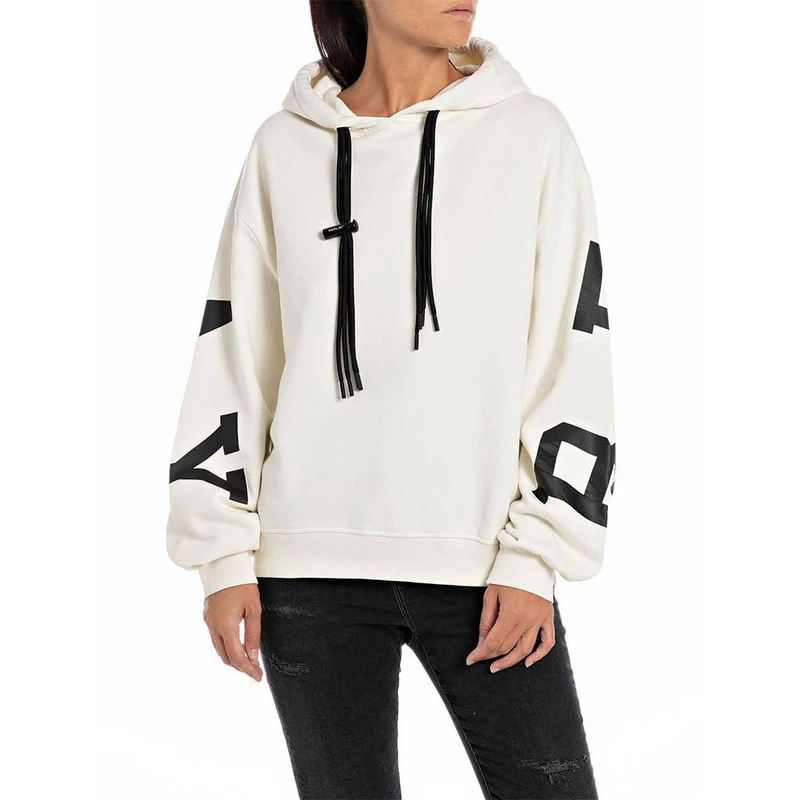 REPLAY Adult W3632D.000.21842 Hooded Sweatshirt, Butter 707, XXS