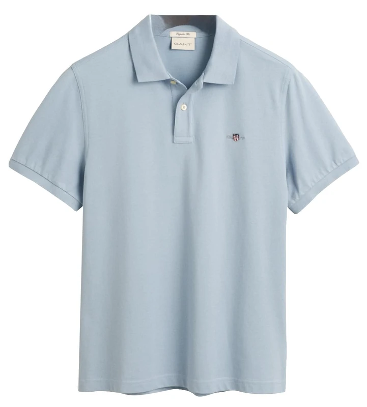 GANT Mens Piqué Polo Shirt Dove Blue XL