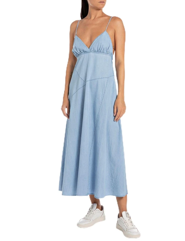 Replay women's denim dress summer, blue (Light Blue 010), XS