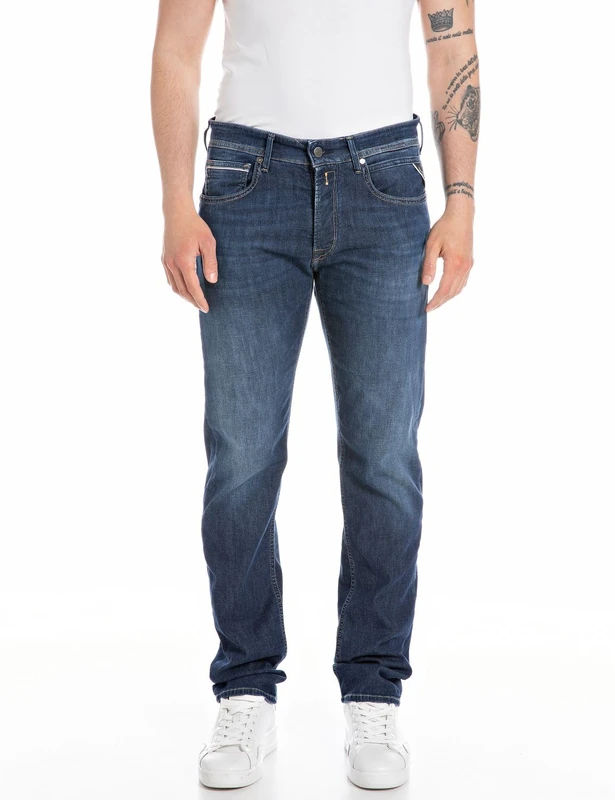 Replay men's jeans X-Lite Plus with stretch, blue (Dark Blue 007), 38W / 34L