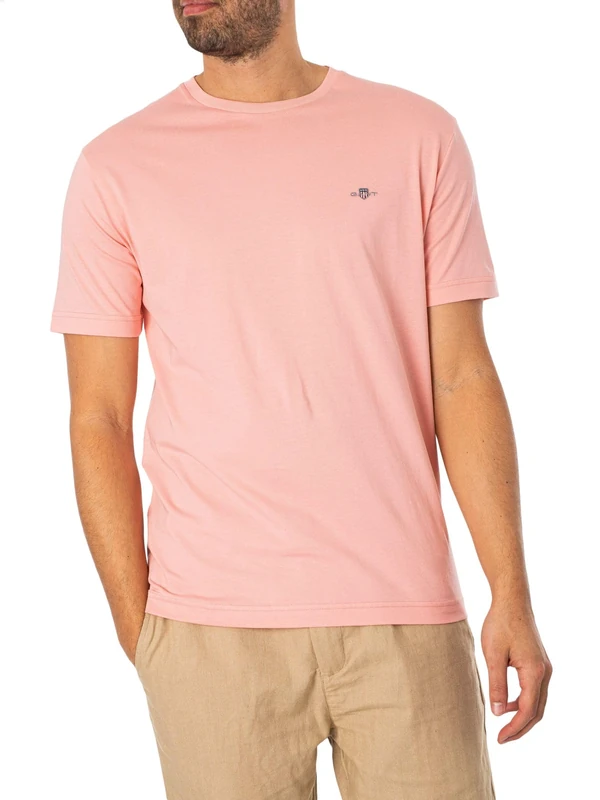 GANT REG Shield SS T-Shirt, Bubbelgum Pink, 3XL - Image 1
