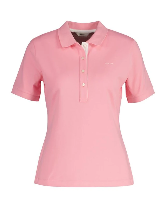 GANT Women's Contrast Collar SS Pique Polo, Peachy Pink, XXXL