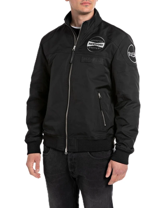 Replay Men's M8384 Jacket, 098 Black, XL