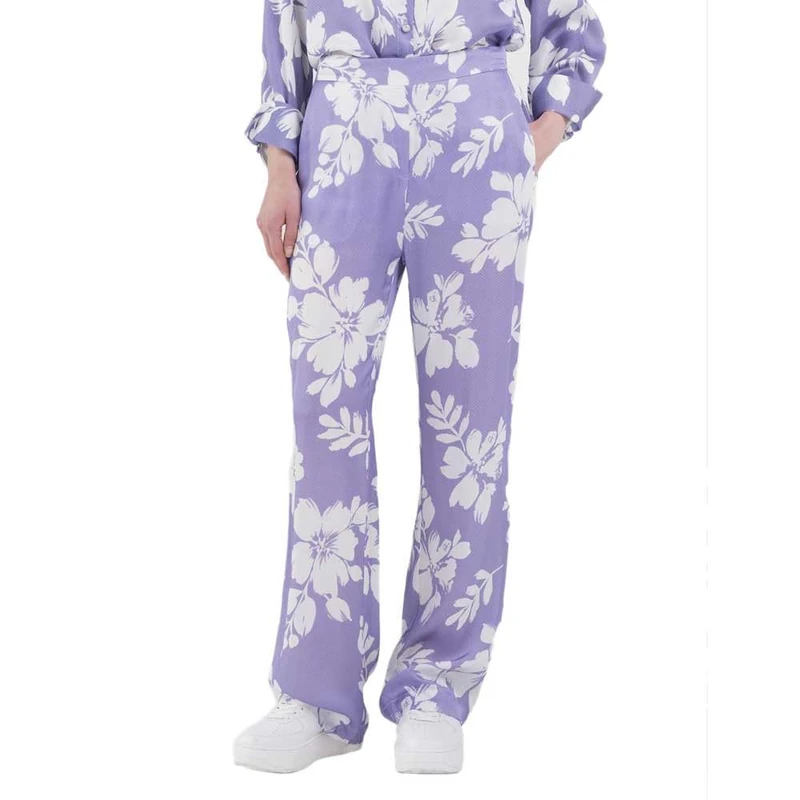Replay Women's Wide Leg Trousers, 010 Lilac/White, XXS