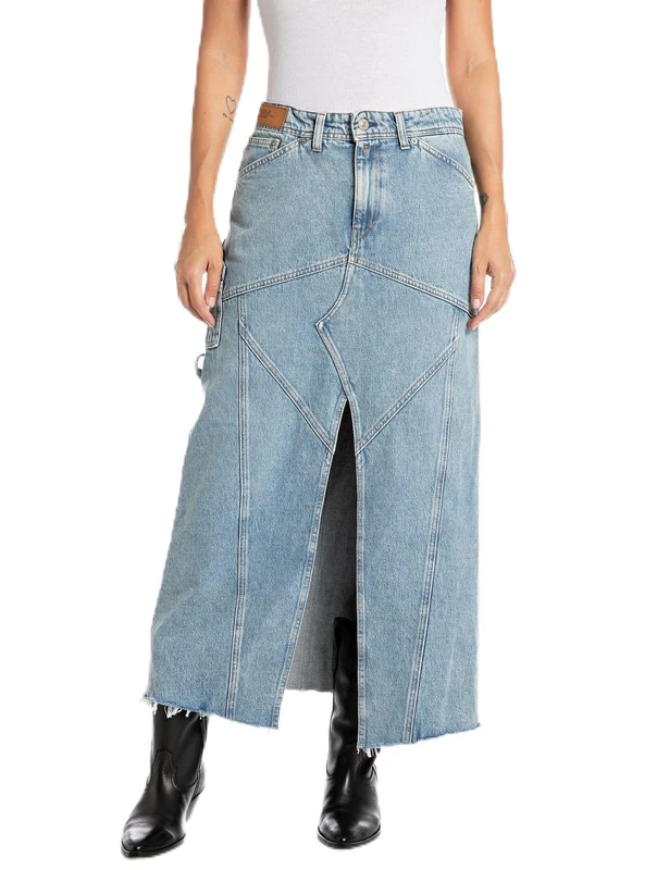 Replay women's denim skirt made of denim, blue (medium blue 009), 30W