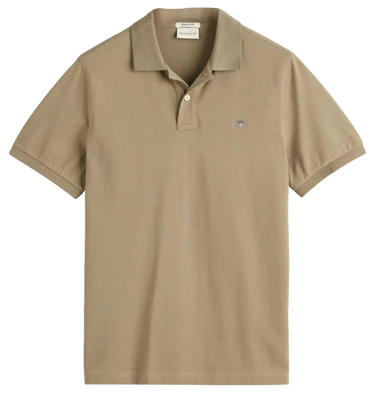 GANT REG Shield SS Pique Polo Shirt, Dried Clay, L