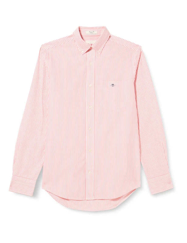 GANT Men's REG Oxford Banker Stripe Shirt REG Oxford Banker Stripe Shirt, Sunset Pink,