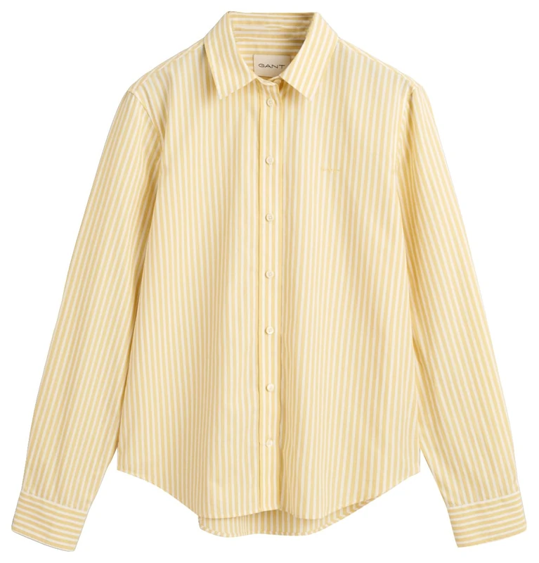 GANT Women's Reg Poplin Striped Shirt Blouse, Dusty Yellow, 14