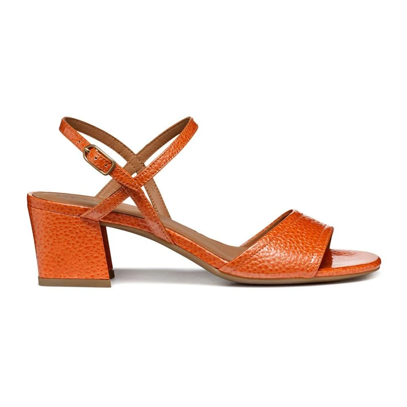 Geox Women's D New Eraklia 50 Heeled Sandals, orange, 4 UK