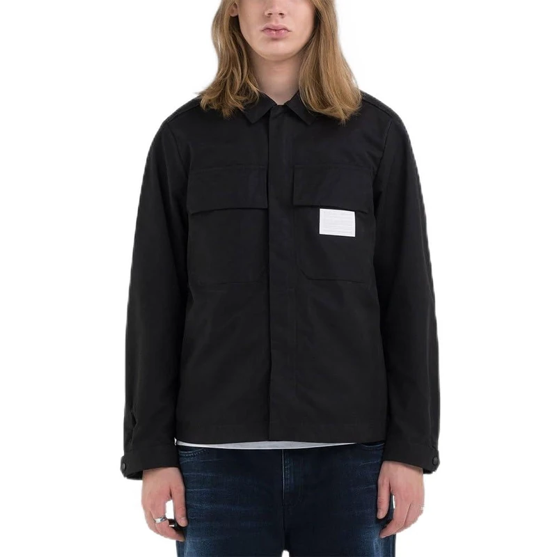 Replay Men's M8383 Shirt Jacket, 098 Black, M