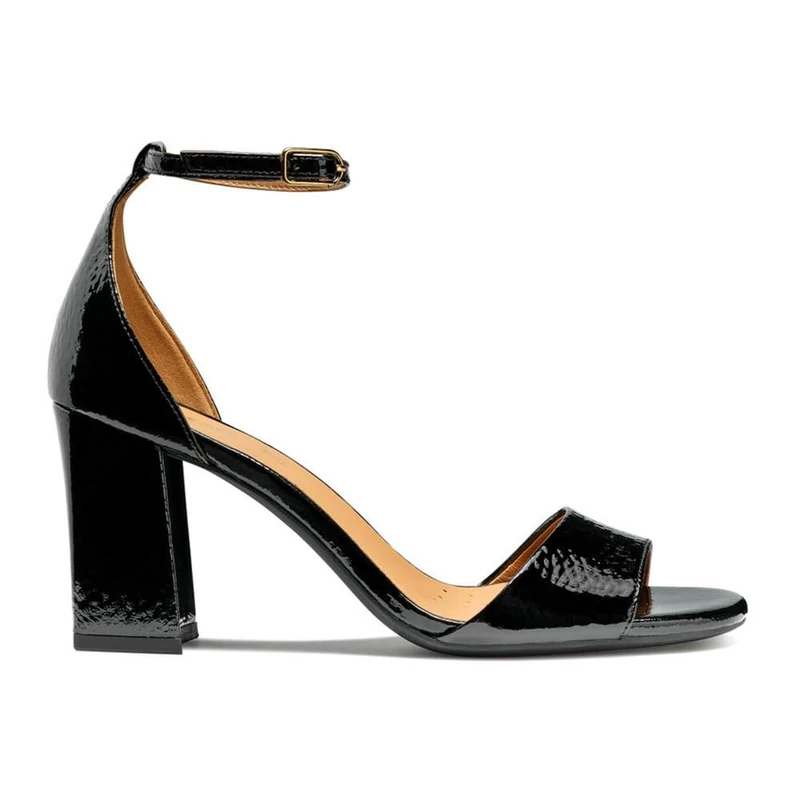 Geox Women's D New ERAKLIA 80 Heeled Sandal, Black, 40 EU, black, 7 UK