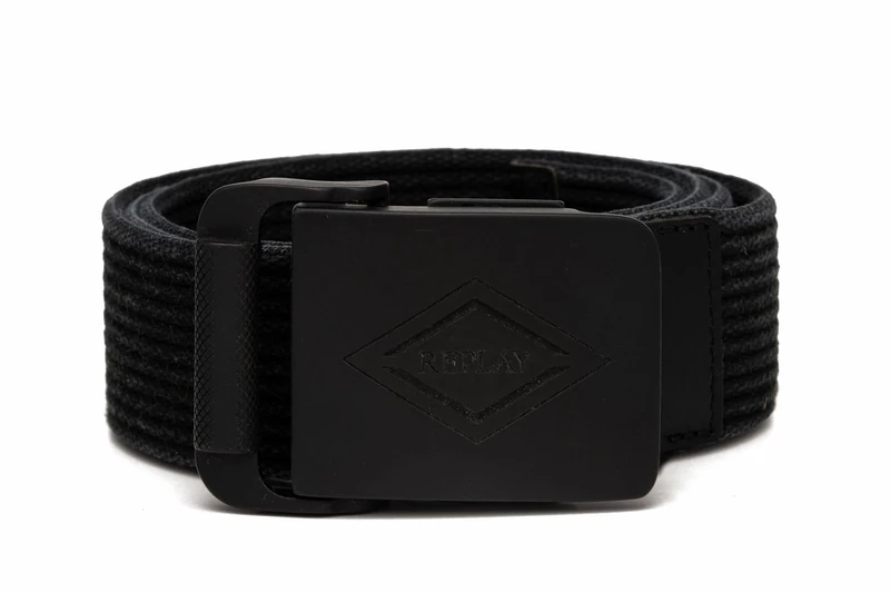 Replay men's cotton belt, black (Washed Black 299), 110 cm