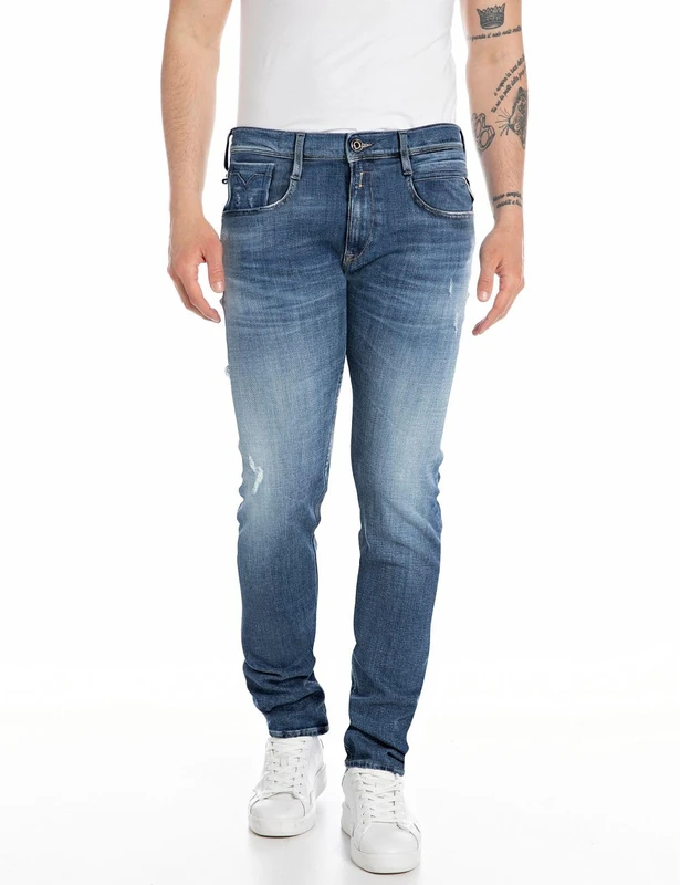 Replay men's jeans with stretch, blue (Medium Blue 009), 34W / 32L