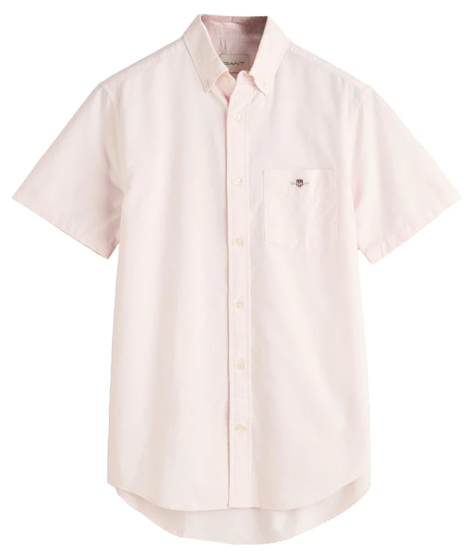GANT Men's REG Oxford SS Shirt, Light Pink, L