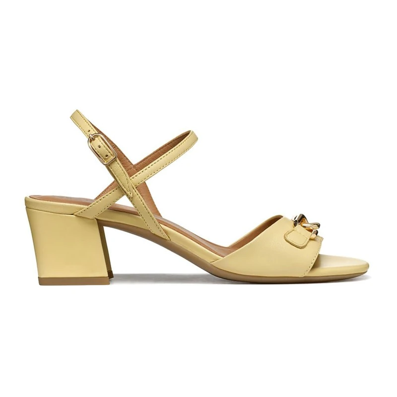 Geox Girls' D New Eraklia 50 Heeled Sandals, Lt Yellow, 37.5 EU