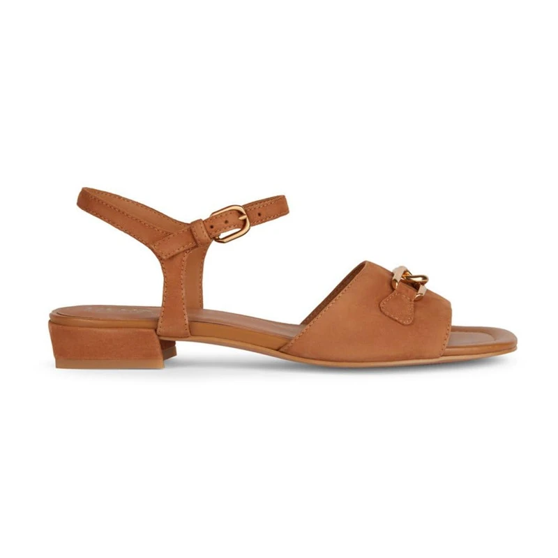 Geox Women's D New ERAKLIA 15 Flat Sandal, Cognac, 36 EU, Cognac, 3 UK