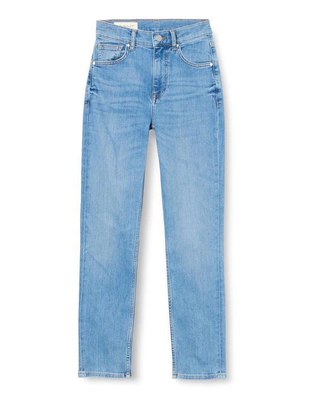 GANT Women's Cropped Slim Jeans, SEMI Light Blue Broken in, 26 W