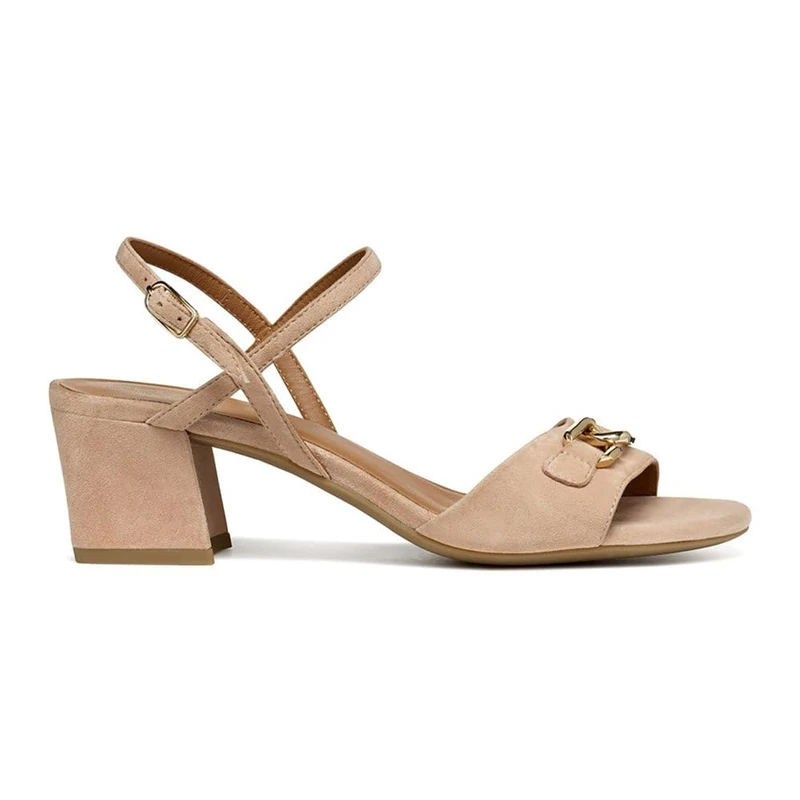 Geox Women's D New ERAKLIA 50 Heeled Sandal, Nude, 36 EU, nude, 3 UK