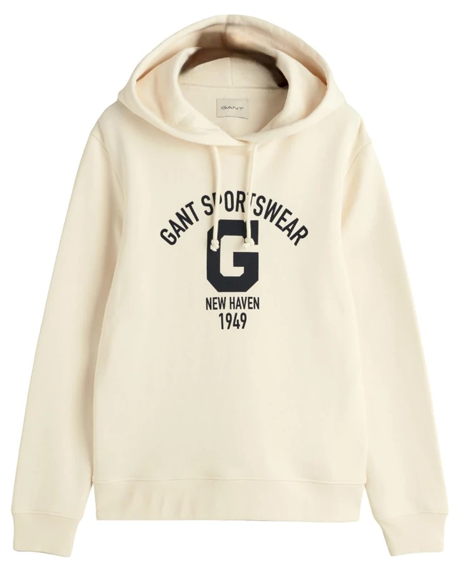 GANT Women's Reg Logo Hoodie, cream, M - Image 1