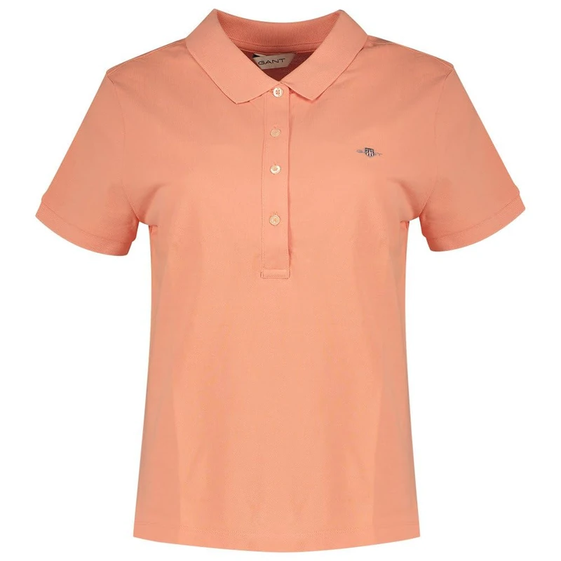 GANT Slim Sheild Cap Sleeve Pique Polo, Peachy Pink, M