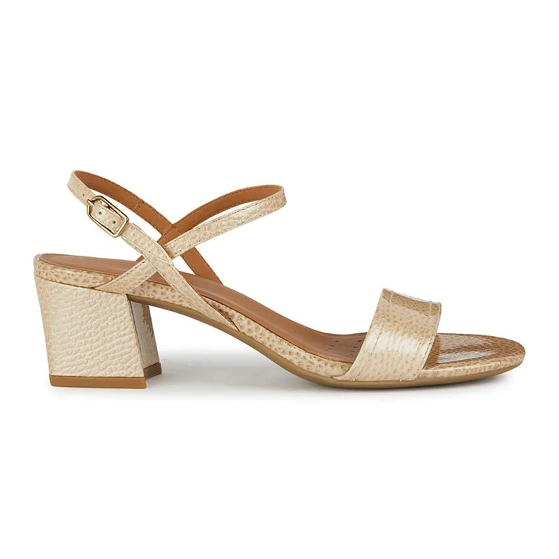 Geox Girls' D New Eraklia 50 Heeled Sandals, Dk Skin, 37.5 EU - Image 1