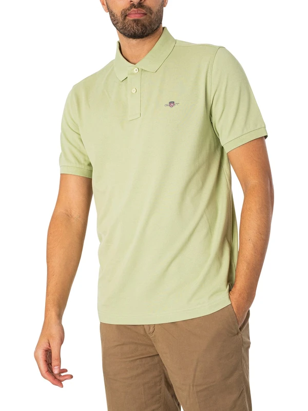 GANT Mens Piqué Polo Shirt Milky Matcha XXL