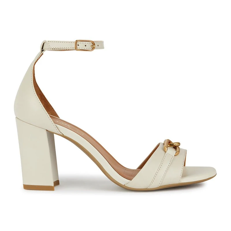 Geox Women's D New ERAKLIA 80 Heeled Sandal, LT Sand, 35 EU, Lt Sand, 2.5 UK