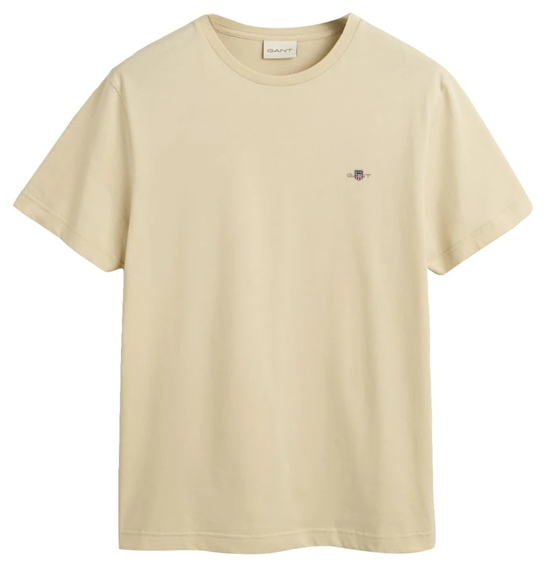 GANT Men's Reg Shield SS T-Shirt, Silky Beige, XXL