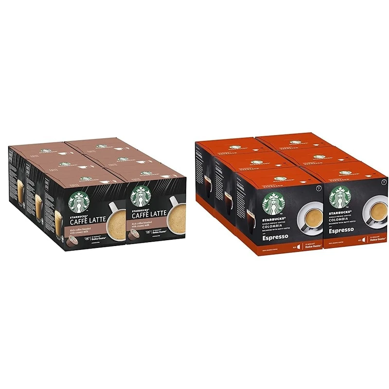 STARBUCKS Colombia Medium Roast Espresso Coffee Pods by NESCAFÉ Dolce Gusto - 72 Colombian Coffee Capsules (6 packs) - Medium Roast Coffee Pods