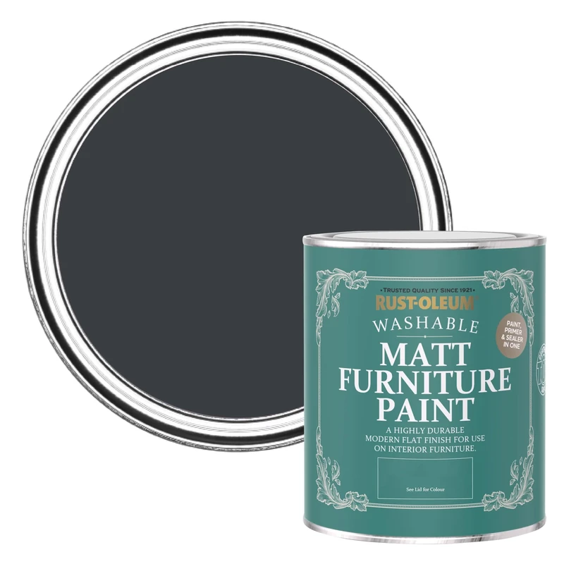 Rust-Oleum Grey Furniture & Skirting Board Paint in Matt Finish - Anthracite (RAL 7016) 750ml