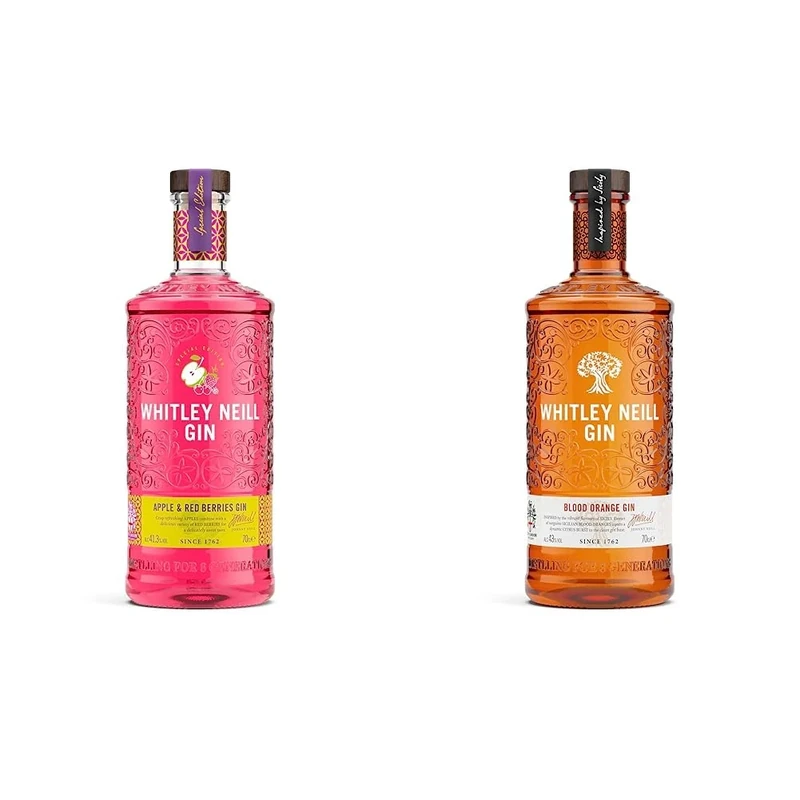 Whitley Neill Apple & Red Berries Gin 70cl & Blood Orange Gin 70 cl