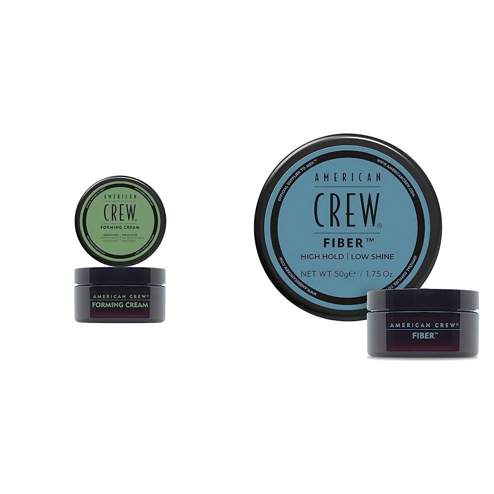 American Crew Forming Cream with Medium Hold & Shine, Gifts For Men, For Shape & Thickening (85g) Cream Texture for All Hair Types, Hair Styling for Men & Fiber 50g / 1.75oz