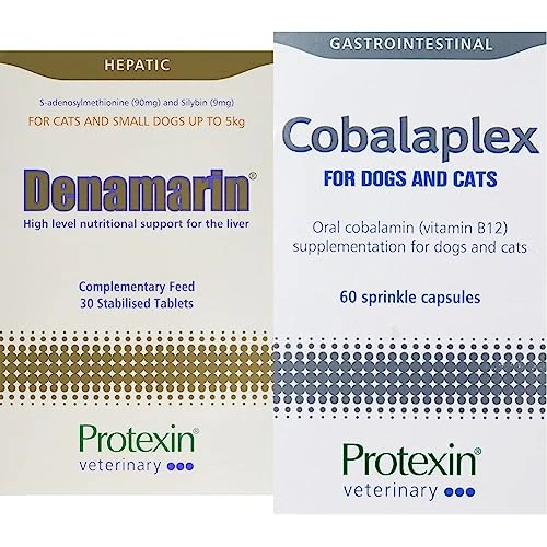 Denamarin for Cats and Small Dogs Tablets 90 mg, Pack of 30 Tablets & Cobalaplex Chicken Flavoured Capsules, 60-Count