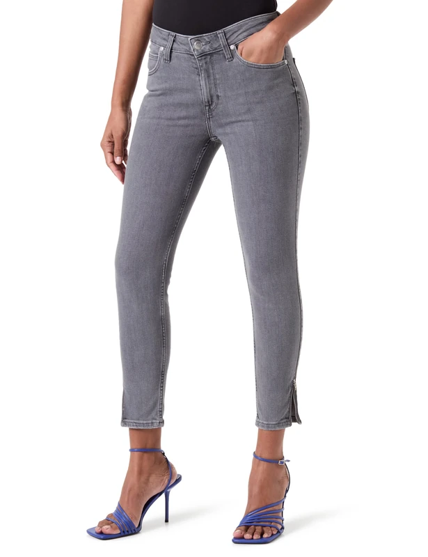 Lee Women's Scarlett High Zip Jeans, Ash Stone, 27W x 33L