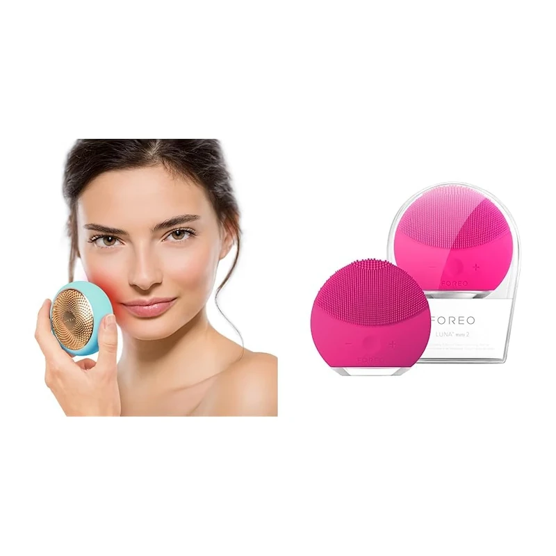 Foreo Ufo Full Facial Led Face Mask Treatment, Red Light Therapy Face Care, Korean Skincare, Mint & Luna Mini 2 Facial Cleansing Brush | Travel Accessories | Face Massager Electric