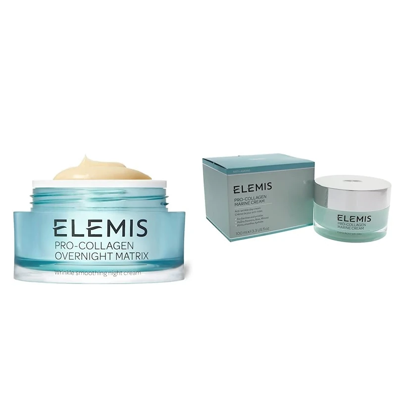 ELEMIS Pro-Collagen Overnight Matrix, Pro-Collagen Night Cream with Drone Peptide Technology to Smooth & Pro-Collagen Marine Cream, Anti-Wrinkle Face Cream, 3-in-1 Smoothing Face Moisturiser 100ml