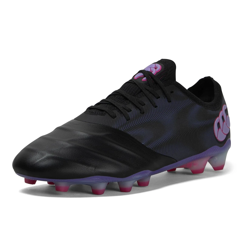 Canterbury Adult Unisex Phoenix Genesis Elite Firm Ground Rugby Boots | Lightweight | Traction | Durable Firm Ground Rugby Boots, Black/Verbena, 6