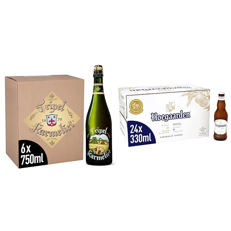 Tripel Karmeliet Belgian Craft Beer Large Bottle, 6 x 750 ml & Hoegaarden Belgian Wheat Beer Bottle, 24 x 330 ml