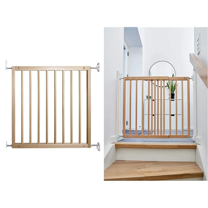 BabyDan No Trip Beechwood Safety Gate & Odense Extending Wooden (FSC Grade EU Beechwood) Safety and Stair Gate, brown, 60.5cm - 102cm