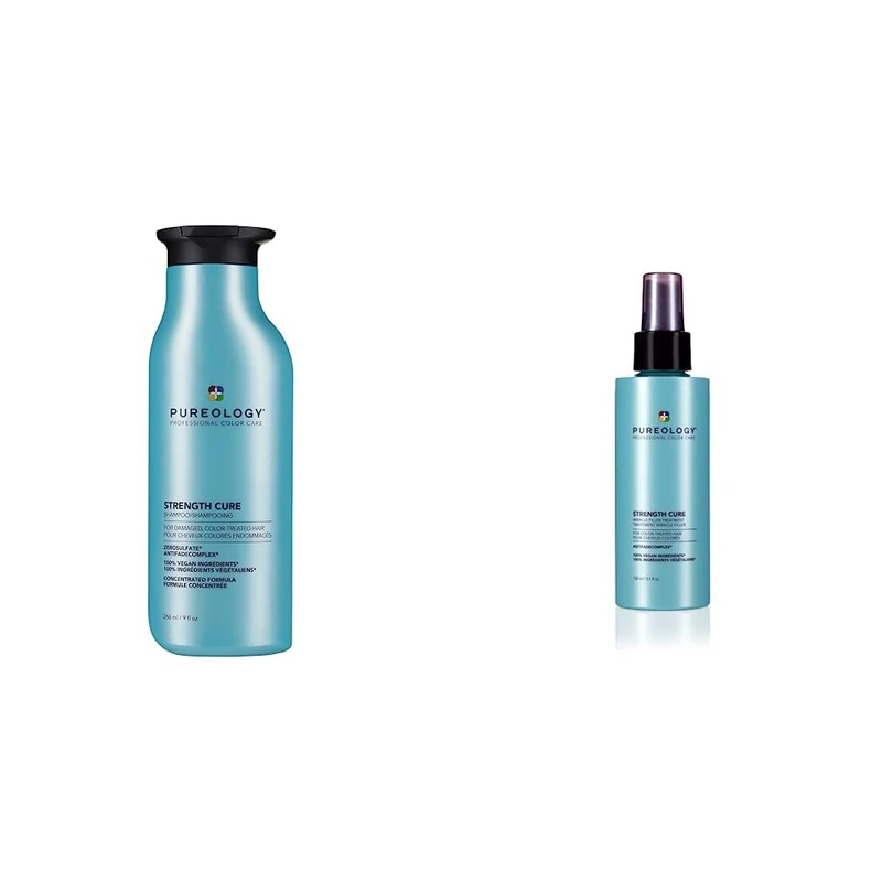 Pureology Strength Cure, Strengthening Shampoo, For Damaged, Colour Treated Hair & Strength Cure, Miracle Filler Hair Treatment, Strengthens and Protects the Hair's Cuticle, 150 ml