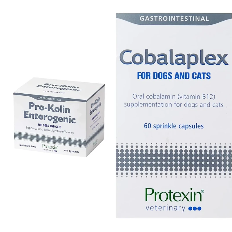 Protexin Pro-Kolin Enterogenic 4 g (Pack of 1, Total 60 Sachets) & Cobalaplex Chicken Flavoured Capsules, 60-Count