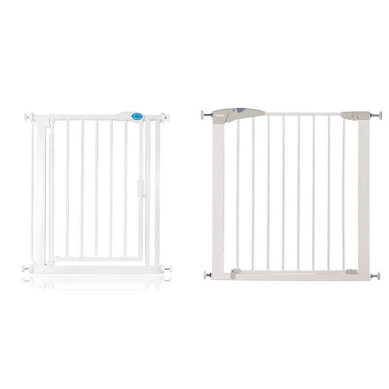 Bettacare Auto Close Stair Gate Range (68.5cm - 75cm, White) & Munchkin Lindam Stair Gate, Sure Shut Axis Toddler & Baby Gate, 76-82cm, White