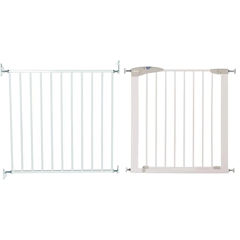 BabyDan Aarhus Basic Metal Safety Stair Baby Gate 72cm - 78.5cm. White. Made in Denmark. & Munchkin Lindam Stair Gate, Sure Shut Axis Toddler & Baby Gate, 76-82cm, White