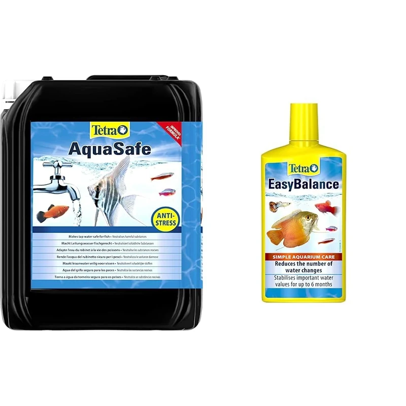 Tetra AquaSafe, to Turn Tap Water into Safe and Healthy Water for Fish and Plants, 5 Litre & EasyBalance - long-term care for biologically healthy aquarium water 500 ml (Pack of 1)