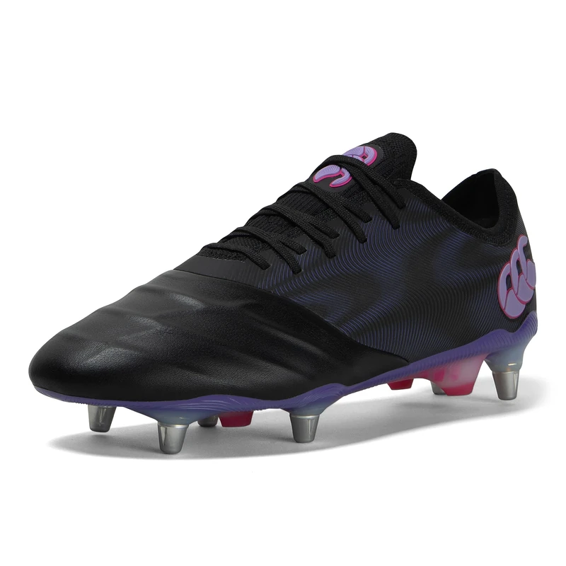 Canterbury Adult Unisex Phoenix Genesis Elite Soft Ground Boots, Black/Verbena, 7.5 UK